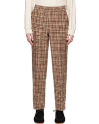 Brown Check Linen Chinos