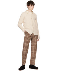Auralee Brown Check Trousers