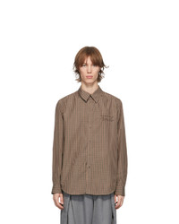 Martine Rose Brown Check Classic Shirt