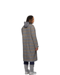 Ader Error Brown And Blue Wool Sherlock Double Coat