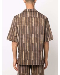 Nanushka Patchwork Stripe Print Shirt