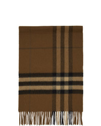 Burberry Brown Cashmere Giant Check Scarf