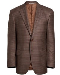 Canali Siena Classic Fit Check Silk Wool Sport Coat