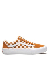 Brown Check Suede Low Top Sneakers