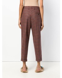 Brag-Wette Checked Cropped Trousers