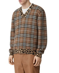 Burberry Leopard Check Jacquard Sweater