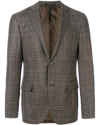 Men's Brown Check Wool Blazer, Tobacco Waistcoat, White and Red and ...