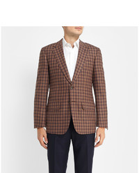 Lutwyche Brown Check Wool And Cashmere Blend Blazer