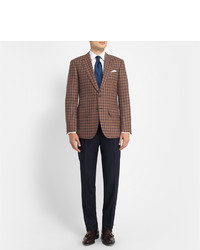 Lutwyche Brown Check Wool And Cashmere Blend Blazer