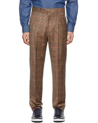Paul Smith Brown Wool Check Trousers