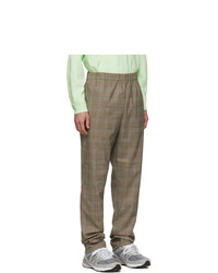 Tibi Ssense Brown Check James Pull On Trousers