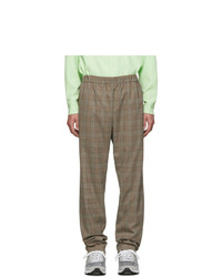 Tibi Ssense Brown Check James Pull On Trousers