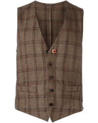 Brown Check Wool Coat