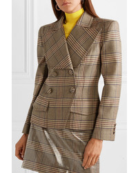 Fendi Double Breasted Prince Of Wales Checked Wool Jacket