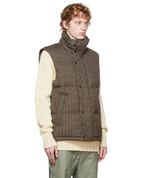 Dunhill Brown Down Check Vest