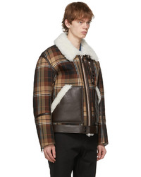 Burberry Brown Fleece Check Jacket