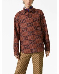 Gucci Maxi Gg Print Wool Shirt