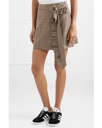 Maggie Marilyn Got My Mind Made Up Checked Organic Wool Mini Skirt