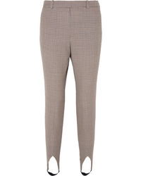 Givenchy High Rise Checked Wool Tapered Stirrup Pants
