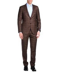 Brown Check Wool Suit