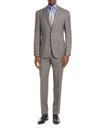 Canali Siena Soft Classic Fit Stretch Windowpane Wool Suit