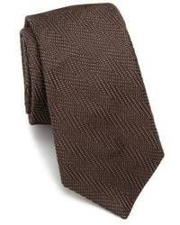 Brown Chevron Silk Tie