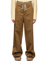Ermenegildo Zegna Couture Brown Cotton Trousers