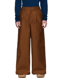 Hed Mayner Brown Cotton Trousers