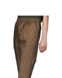 Prada Brown Elasticized Waist Nylon Trousers