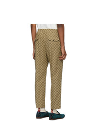 Gucci Brown Gg Canvas Jogging Trousers