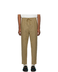 Gucci Brown Gg Canvas Jogging Trousers