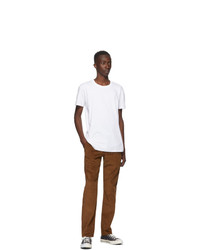 Naked and Famous Denim Brown Heavy Velvet Twill Tapered Chino Trousers