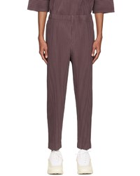 Homme Plissé Issey Miyake Brown Polyester Trousers