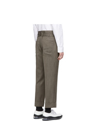 Neil Barrett Brown Wool Slim Tube Trousers