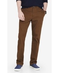 Express Straight Fit Brown Camden Chino Pant