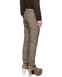 Rick Owens Grey Cotton Trousers