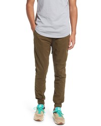 KUWALLA Midweight Stretch Cotton Chino Joggers In Oli At Nordstrom