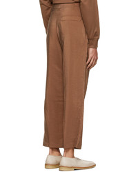 Lemaire Red 2 Pleats Silk Trousers