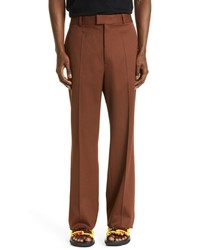 Valentino Stretch Wool Pants In Tobacco At Nordstrom