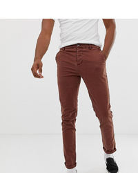 ASOS DESIGN Tall Slim Chinos In Washed Brown