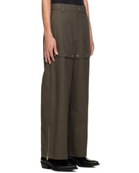 System Taupe Button Panel Trousers