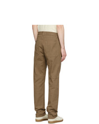 AMI Alexandre Mattiussi Taupe Patch Pockets Straight Fit Trousers