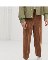 Noak Wide Leg Pleated Smart Trousers In Pinstripe