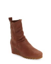 Brown Chunky Leather Ankle Boots