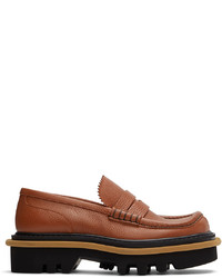 Brown Chunky Leather Loafers