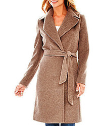 Liz Claiborne Belted Wrap Wool Blend Coat