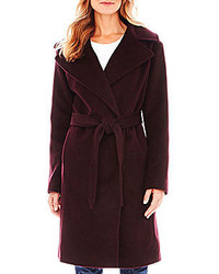 Liz Claiborne Belted Wrap Wool Blend Coat