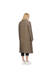 Jil Sander Brown Wool Asymmetric Coat