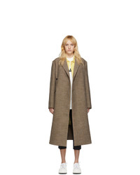 Jil Sander Brown Wool Asymmetric Coat
