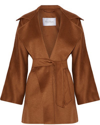 Max Mara Gas Cashmere Wrap Coat Brown